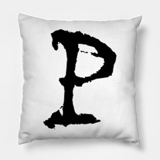 Dark and Gritty letter P from the alphabet Pillow