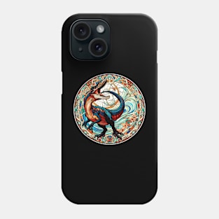 Velociraptor Dinosaur in an Art Nouveau Style Phone Case