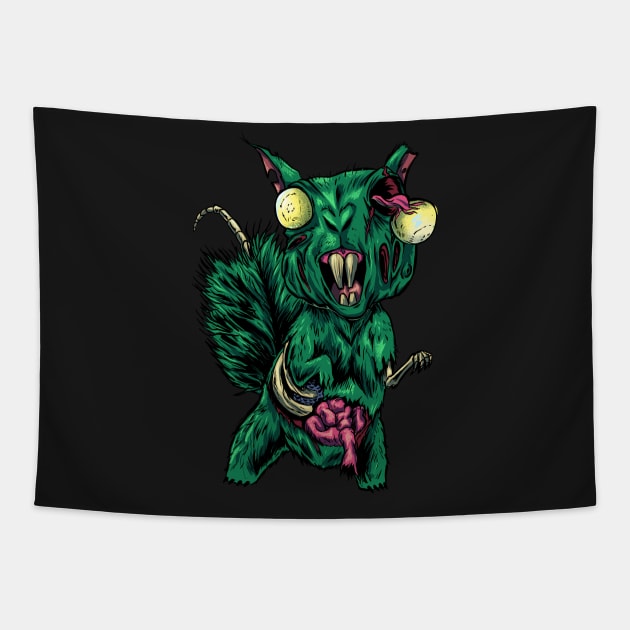 Zombie Squirrel Tapestry by Thai_Lu