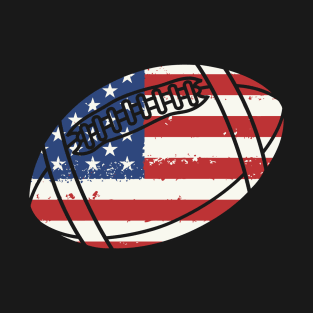 American Football Fans USA Flag Distressed Design T-Shirt