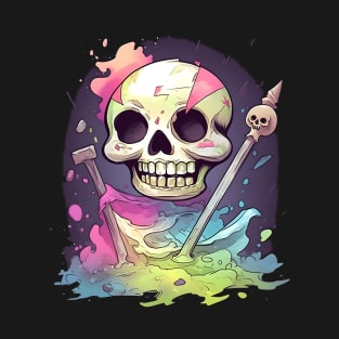 Vibrant Pirate Skull And Bones T-Shirt