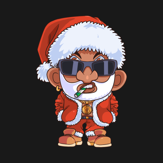 Black Santa Claus Gangster Christmas by Noseking