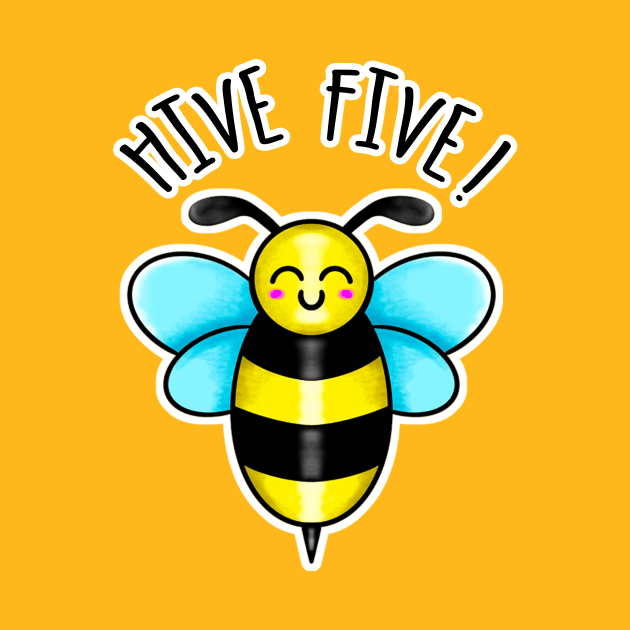 Kawaii Bee Hive Five by bolincradleyart