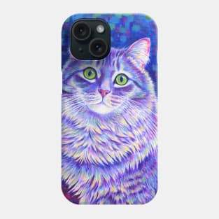 Purple Fluffy Tabby Cat Phone Case