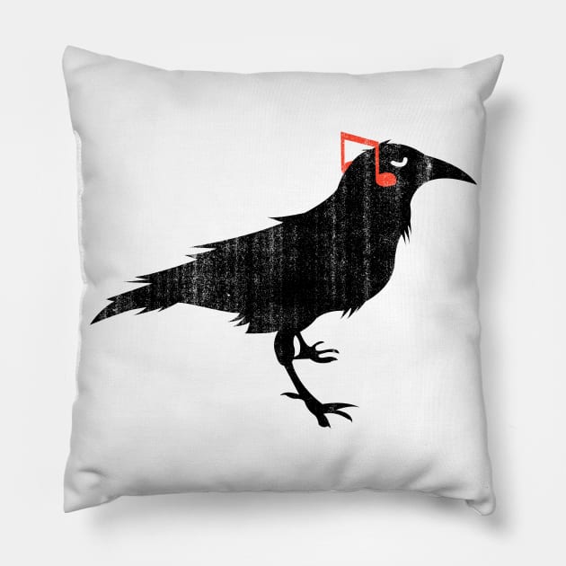 bird music vintage crow Pillow by teemarket