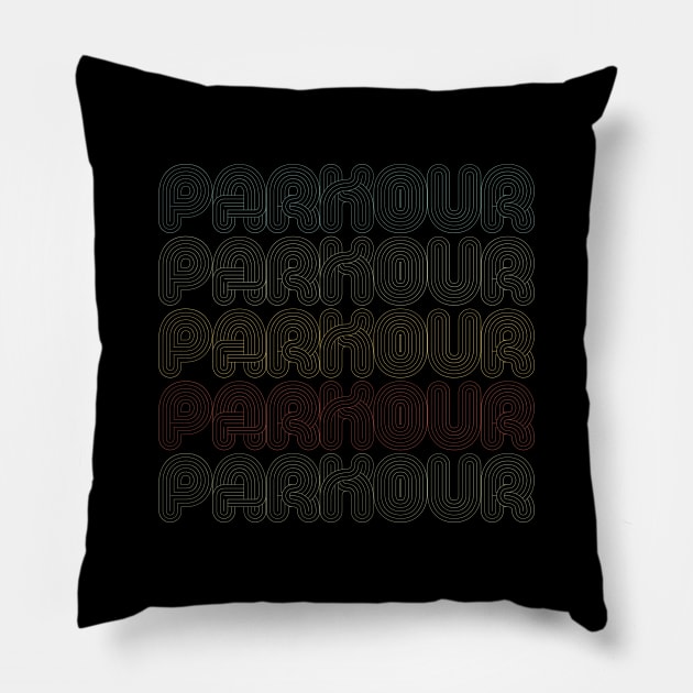 Parkour Traceur Vintage Retro Pillow by Dolde08