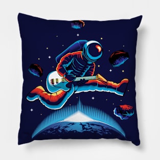 Astronaut Rocking in Outer Space Pillow