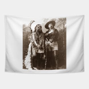 Vintage Photograph of Sitting Bull and Buffalo Bill Cody Tapestry