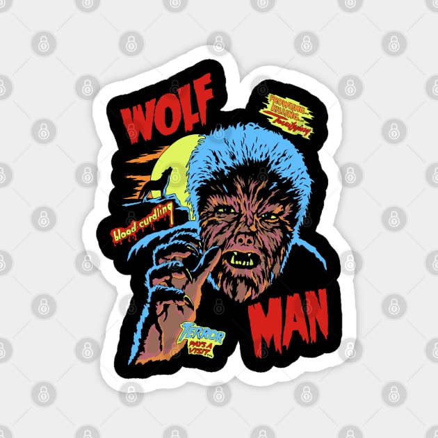 wolf man vintage movie Magnet by Brunocoffee.id