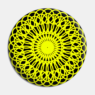 Circular mandala in yellow Pin