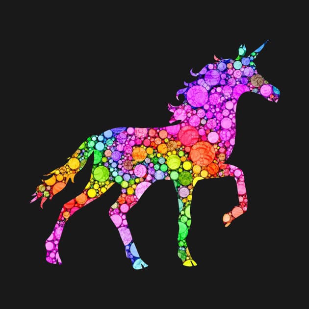 Colorful Polka Dot Unicorn International Dot Day by CasperX10