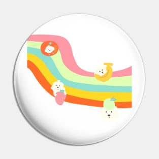 Cute Rainbow Fruit Dog Pin