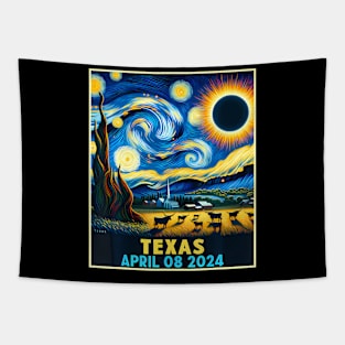 Texas Total Solar Eclipse 2024 Starry Night Tapestry