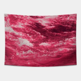 Pink Ocean Waves Tapestry