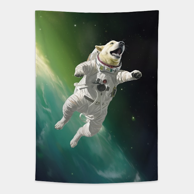 The Dog Cosmonaut Tapestry by AviToys