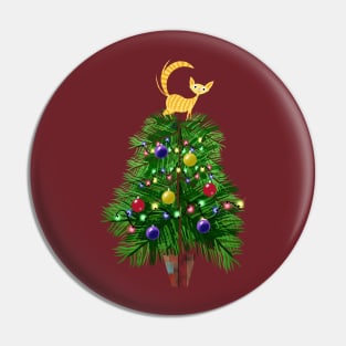 The Ginger Cat and the Christmas Tree Pin