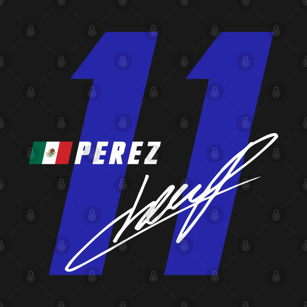 Discover Sergio Perez 11 Signature Number - Perez - T-Shirt