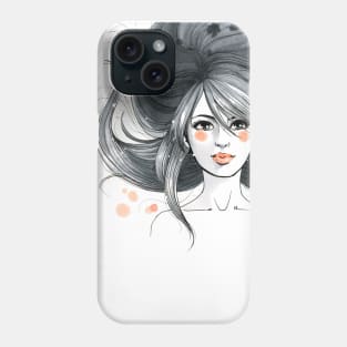 Beauty Blowing Hair Wind Woman Phone Case