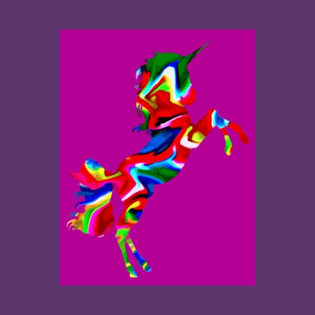 Watercolor unicorn-Purple by YamyMorrell
