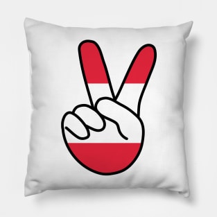 Austria Flag V Sign Pillow