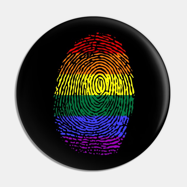 Born This Way Pride Flag Fingerprint LGBT Pin by Scar