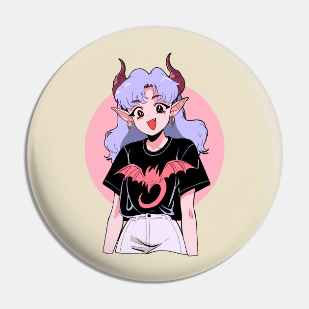 Cute Anime Demon Girl Pin by DragonDream