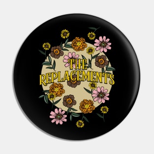 Replacements Name Personalized Flower Retro Floral 80s 90s Name Style Pin