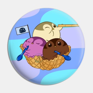 Penguinscoops - waffle boat Pin