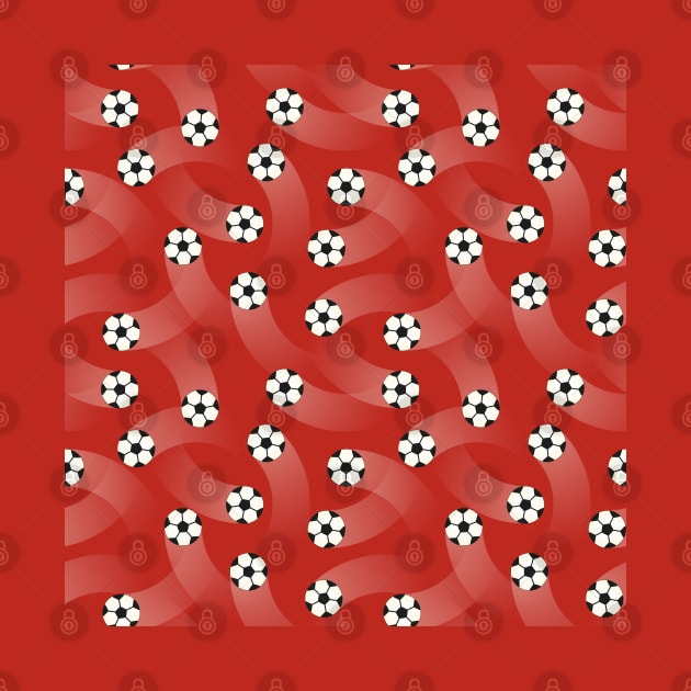 Soccer balls on red background by marufemia