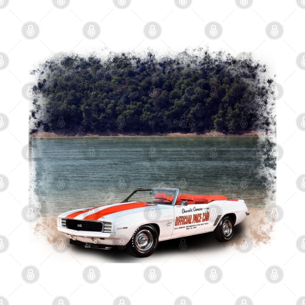 1969 Camaro Pace Car in our lake distressed series on front and back by Permages LLC