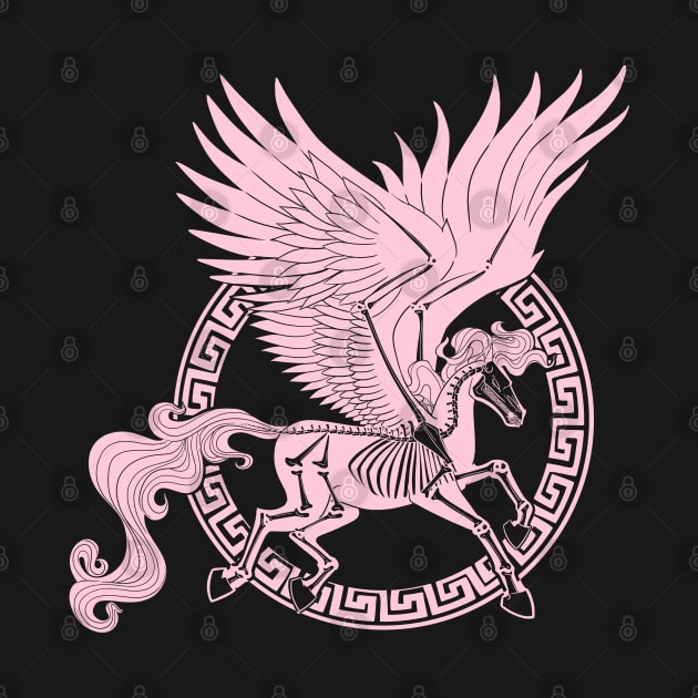 Greek Pegasus (pastel pink, no background) by MissIvoryRainbow