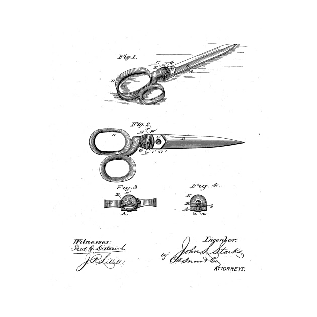 Scissors VINTAGE PATENT DRAWING by skstring