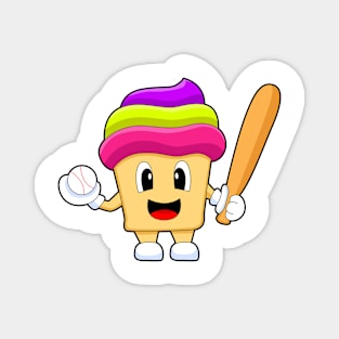 Cupcake Baseball Baseball bat Magnet