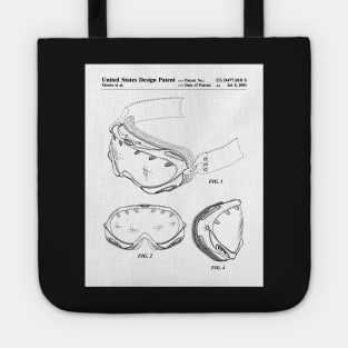 Ski Mask Patent - Ski Instructor Ski Fan Art - White Tote