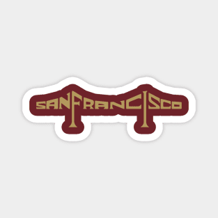 San Francisco Bridge 49ers Gold Magnet