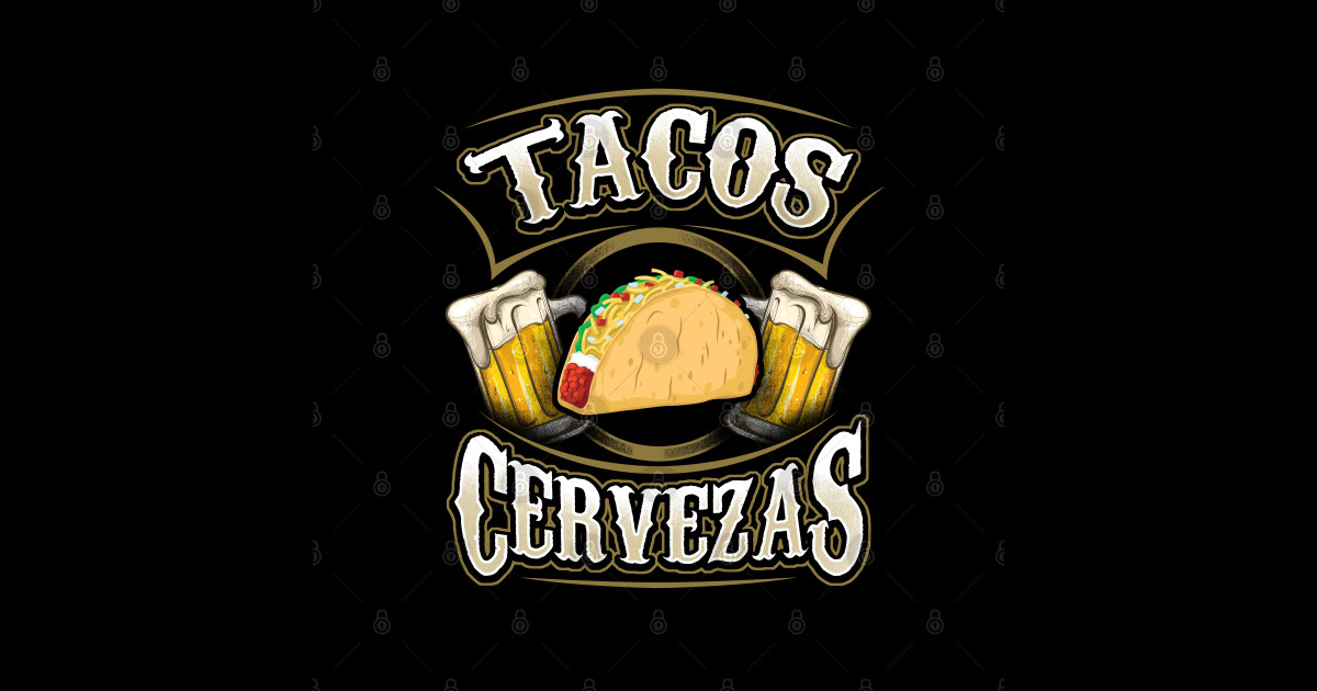 Tacos and Cervezas Taco and Beer Taco Sticker TeePublic