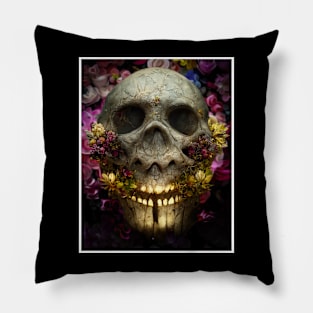 skull flower Pillow