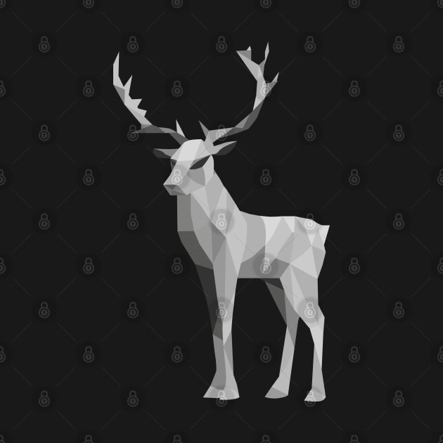 Grey Geometric Stag by shaldesign