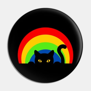 Rainbow Cat Red Yellow Green Blue Funny Happy Witty Joke Sarcastic Spiritual Animal Birthday Gift Pin