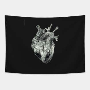 Anatomical Drawing of a Human Heart Tapestry