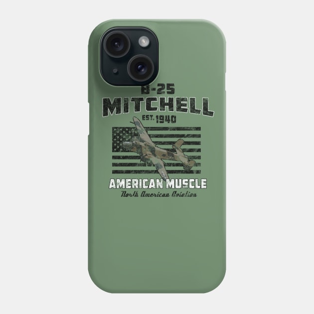 B-25 Mitchell American Muscle WWII Bomber Airplane Vintage Phone Case by DesignedForFlight