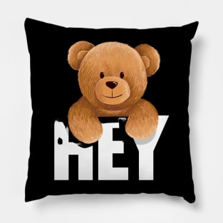 cute bear toy illustration Pillow