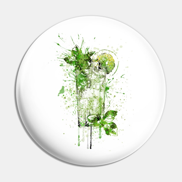 Glass of Mojito Pin by RosaliArt