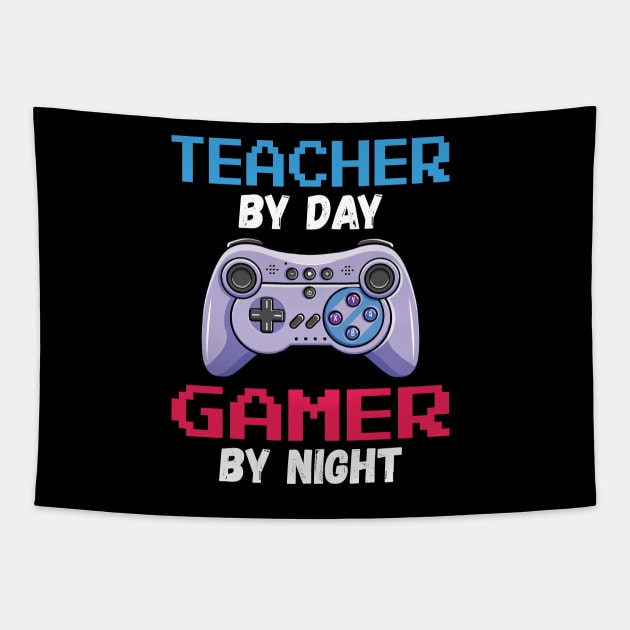 Teacher By Day Gamer By Night Tapestry by DragonTees