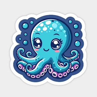 Cute Blue Octopus Magnet