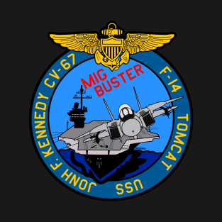 F-14 Tomcat - Mig Buster USS Jonh F Kennedy - Clean Style T-Shirt