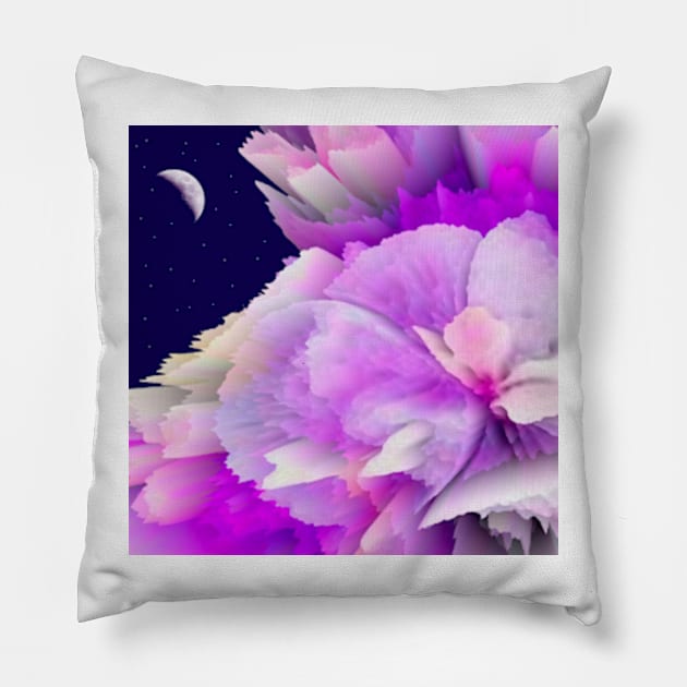 blossom night digital painting Pillow by katerina-ez