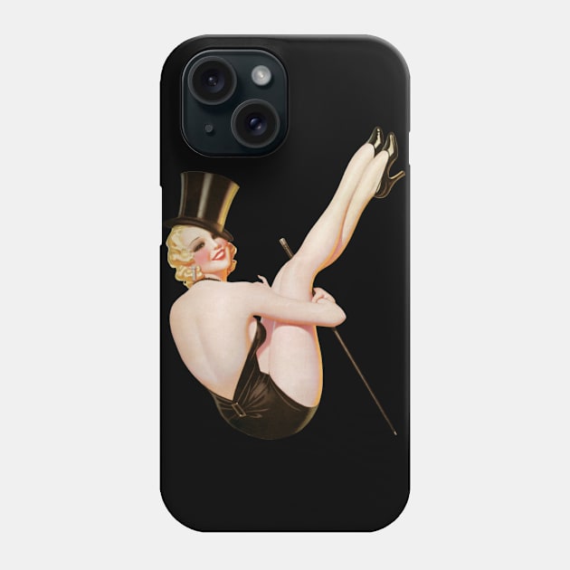 Pinup Girl in a Tophat Phone Case by LucyMacDesigns