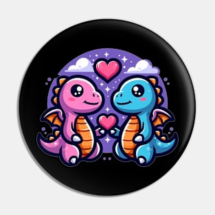 Cute dragons in love Pin