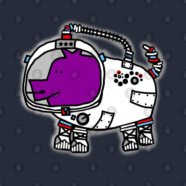 Purple Pig in Space by ellenhenryart